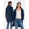 imageSaphiRose Womens Long Packable Raincoat Waterproof Rain Jacket Lightweight Outdoor Windbreaker with HoodNavy