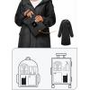imageSaphiRose Womens Long Rain Jacket Waterproof Lightweight Hooded Raincoat Packable Knee Length Rain coatBlack