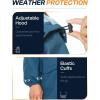 imageSaphiRose Womens Long Rain Jacket Waterproof Lightweight Hooded Raincoat Packable Knee Length Rain coatDeepblue