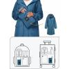 imageSaphiRose Womens Long Rain Jacket Waterproof Lightweight Hooded Raincoat Packable Knee Length Rain coatDeepblue