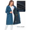 imageSaphiRose Womens Long Rain Jacket Waterproof Lightweight Hooded Raincoat Packable Knee Length Rain coatDeepblue