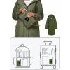 imageSaphiRose Womens Long Rain Jacket Waterproof Lightweight Hooded Raincoat Packable Knee Length Rain coatGreen