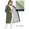 imageSaphiRose Womens Long Rain Jacket Waterproof Lightweight Hooded Raincoat Packable Knee Length Rain coatGreen
