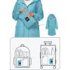 imageSaphiRose Womens Long Rain Jacket Waterproof Lightweight Hooded Raincoat Packable Knee Length Rain coatLightblue