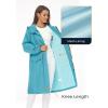 imageSaphiRose Womens Long Rain Jacket Waterproof Lightweight Hooded Raincoat Packable Knee Length Rain coatLightblue