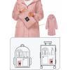 imageSaphiRose Womens Long Rain Jacket Waterproof Lightweight Hooded Raincoat Packable Knee Length Rain coatLightpink