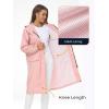 imageSaphiRose Womens Long Rain Jacket Waterproof Lightweight Hooded Raincoat Packable Knee Length Rain coatLightpink