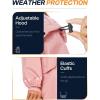 imageSaphiRose Womens Long Rain Jacket Waterproof Lightweight Hooded Raincoat Packable Knee Length Rain coatLightpink
