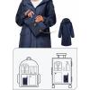 imageSaphiRose Womens Long Rain Jacket Waterproof Lightweight Hooded Raincoat Packable Knee Length Rain coatNavy