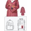imageSaphiRose Womens Long Rain Jacket Waterproof Lightweight Hooded Raincoat Packable Knee Length Rain coatPink