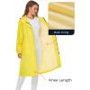 imageSaphiRose Womens Long Rain Jacket Waterproof Lightweight Hooded Raincoat Packable Knee Length Rain coatYellow