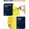 imageSaphiRose Womens Long Rain Jacket Waterproof Lightweight Hooded Raincoat Packable Knee Length Rain coatYellow