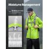 imageSaphiRose Mens Waterproof Rain Suit 2pcsset Packable Rain Gear for Golf Motorcycle FishingGreenReflective Strip