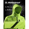 imageSaphiRose Mens Waterproof Rain Suit 2pcsset Packable Rain Gear for Golf Motorcycle FishingGreenReflective Strip
