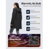 imageSaphiRose Womens Waterproof Rain Jacket with Fleece Lining Hooded Windbreaker Long Warm Outdoor Softshell CoatBlack