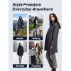 imageSaphiRose Womens Waterproof Rain Jacket with Fleece Lining Hooded Windbreaker Long Warm Outdoor Softshell CoatDark Grey