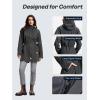 imageSaphiRose Womens Waterproof Rain Jacket with Fleece Lining Hooded Windbreaker Long Warm Outdoor Softshell CoatDark Grey