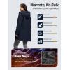 imageSaphiRose Womens Waterproof Rain Jacket with Fleece Lining Hooded Windbreaker Long Warm Outdoor Softshell CoatNavy