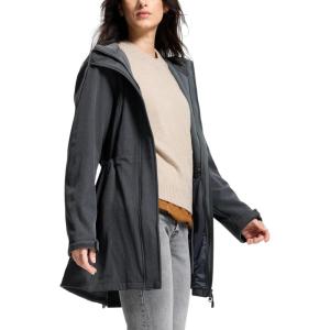 imageSaphiRose Womens Waterproof Rain Jacket with Fleece Lining Hooded Windbreaker Long Warm Outdoor Softshell CoatDark Grey