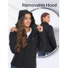 imageWomens Waterproof Rain jacket Lightweight Active Outdoor Raincoat with Removable HoodBlack