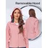 imageWomens Waterproof Rain jacket Lightweight Active Outdoor Raincoat with Removable HoodPink02