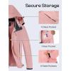 imageWomens Waterproof Rain jacket Lightweight Active Outdoor Raincoat with Removable HoodPink02