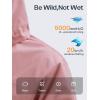 imageWomens Waterproof Rain jacket Lightweight Active Outdoor Raincoat with Removable HoodPink02