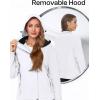 imageWomens Waterproof Rain jacket Lightweight Active Outdoor Raincoat with Removable HoodPure White