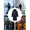 imageMens Long Hooded Safety Rain Jacket Waterproof Emergency Raincoat PonchoGrey