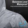 imageMens Long Hooded Safety Rain Jacket Waterproof Emergency Raincoat PonchoGrey