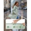 imageSaphiRose Womens Lightweight Long Rain Jacket Packable Raincoat Hooded Outdoor Trench CoatsLight Green