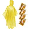 imageSaphiRose Disposable Rain Ponchos Emergency Clear PonchoYellow 4 Packs