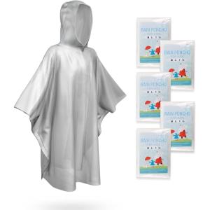 imageSaphiRose Disposable Rain Ponchos Emergency Clear PonchoClear 4 Pack Kids