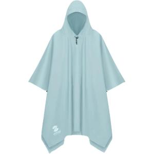 imageSaphiRose Hooded Rain Poncho Waterproof Raincoat Jacket for Men Women AdultsSilver Gray