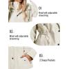 imageSaphiRose Womens Long Rain Jacket Waterproof Rain Coat with Hood Outdoor Light Raincoats WindbreakerBeigePlaid