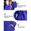 imageSaphiRose Womens Long Rain Jacket Waterproof Rain Coat with Hood Outdoor Light Raincoats WindbreakerBlue