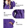 imageSaphiRose Womens Long Rain Jacket Waterproof Rain Coat with Hood Outdoor Light Raincoats WindbreakerPurple