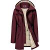 imageSaphiRose Womens Long Rain Jacket Waterproof Rain Coat with Hood Outdoor Light Raincoats WindbreakerRedPlaid
