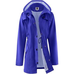 imageSaphiRose Womens Long Rain Jacket Waterproof Rain Coat with Hood Outdoor Light Raincoats WindbreakerBlue