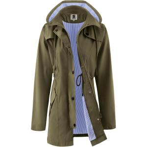 imageSaphiRose Womens Long Rain Jacket Waterproof Rain Coat with Hood Outdoor Light Raincoats WindbreakerGreen