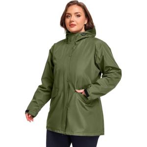 image:imageSaphiRose Womens Plus Size Raincoat with hood Waterproof Rain Jackets Light Packable Windbreaker JacketNavy