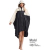 image:imageSaphiRose Unisex Rain Poncho Waterproof Raincoat Hooded for Adults Women with PocketsAblackwhite