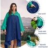 image:imageSaphiRose Unisex Rain Poncho Waterproof Raincoat Hooded for Adults Women with PocketsAgreennavy