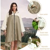 image:imageSaphiRose Unisex Rain Poncho Waterproof Raincoat Hooded for Adults Women with PocketsAkhakiwhite