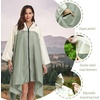 image:imageSaphiRose Unisex Rain Poncho Waterproof Raincoat Hooded for Adults Women with PocketsAlight Greenwhite