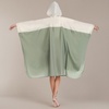 image:imageSaphiRose Unisex Rain Poncho Waterproof Raincoat Hooded for Adults Women with PocketsAlight Greenwhite
