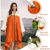 image:imageSaphiRose Unisex Rain Poncho Waterproof Raincoat Hooded for Adults Women with PocketsAorangewhite