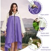 image:imageSaphiRose Unisex Rain Poncho Waterproof Raincoat Hooded for Adults Women with PocketsApurplewhite