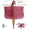 image:imageSaphiRose Unisex Rain Poncho Waterproof Raincoat Hooded for Adults Women with PocketsArose Redwhite