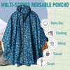 image:imageSaphiRose Unisex Rain Poncho Waterproof Raincoat Hooded for Adults Women with PocketsBlue Cloak